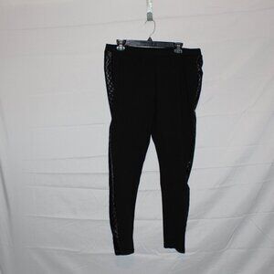 Carmen Marc Valvo - Leggings w/ Quilted Faux Leather Sides - Black - XL